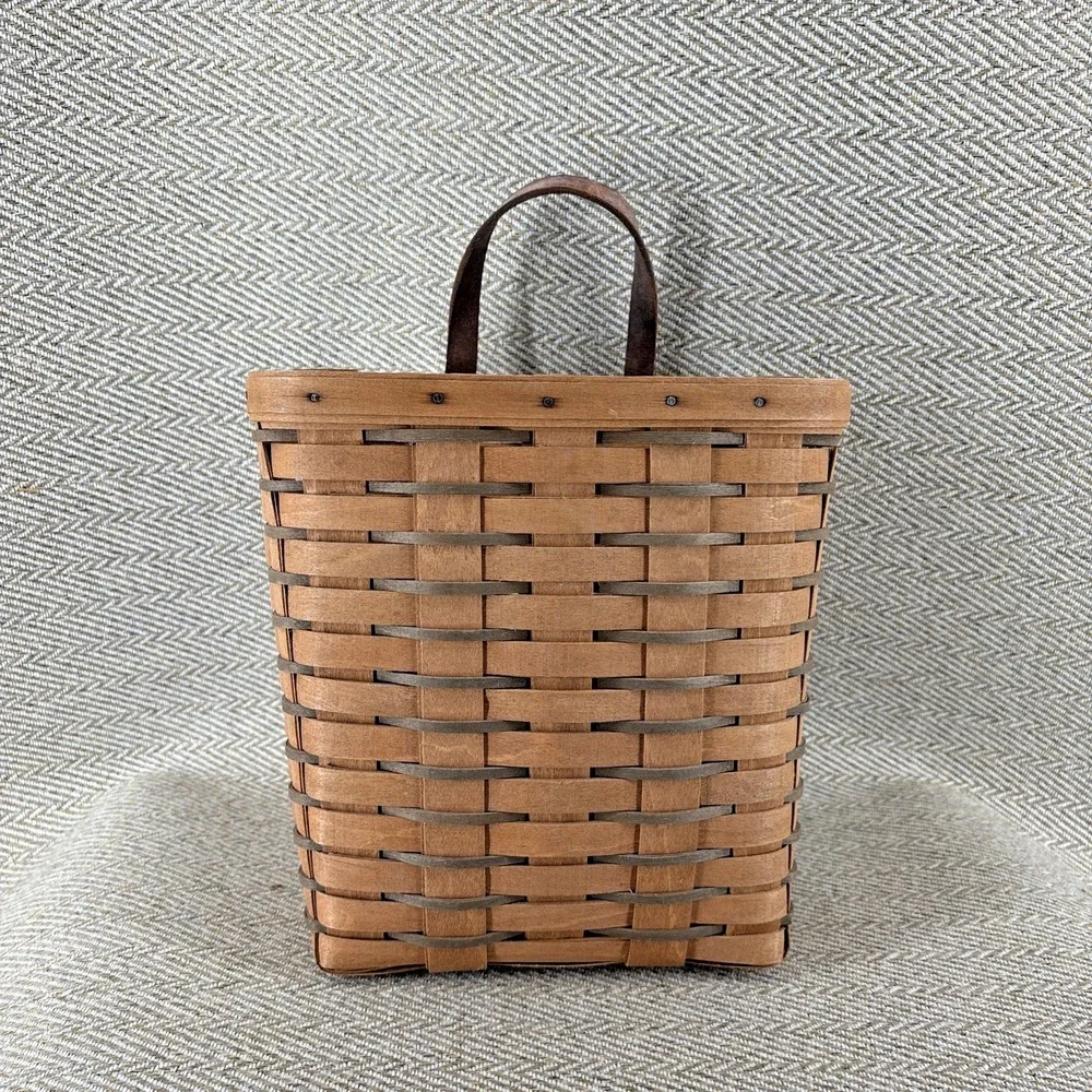 Longaberger Large Key Basket Wall Hanger Green Stripes